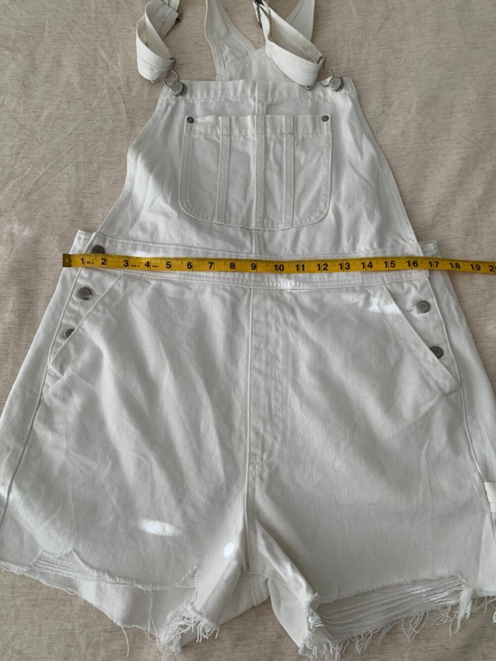 Denim Forum the 90's Silvie Baggy shortall white women's size M - Picture 7 of 11